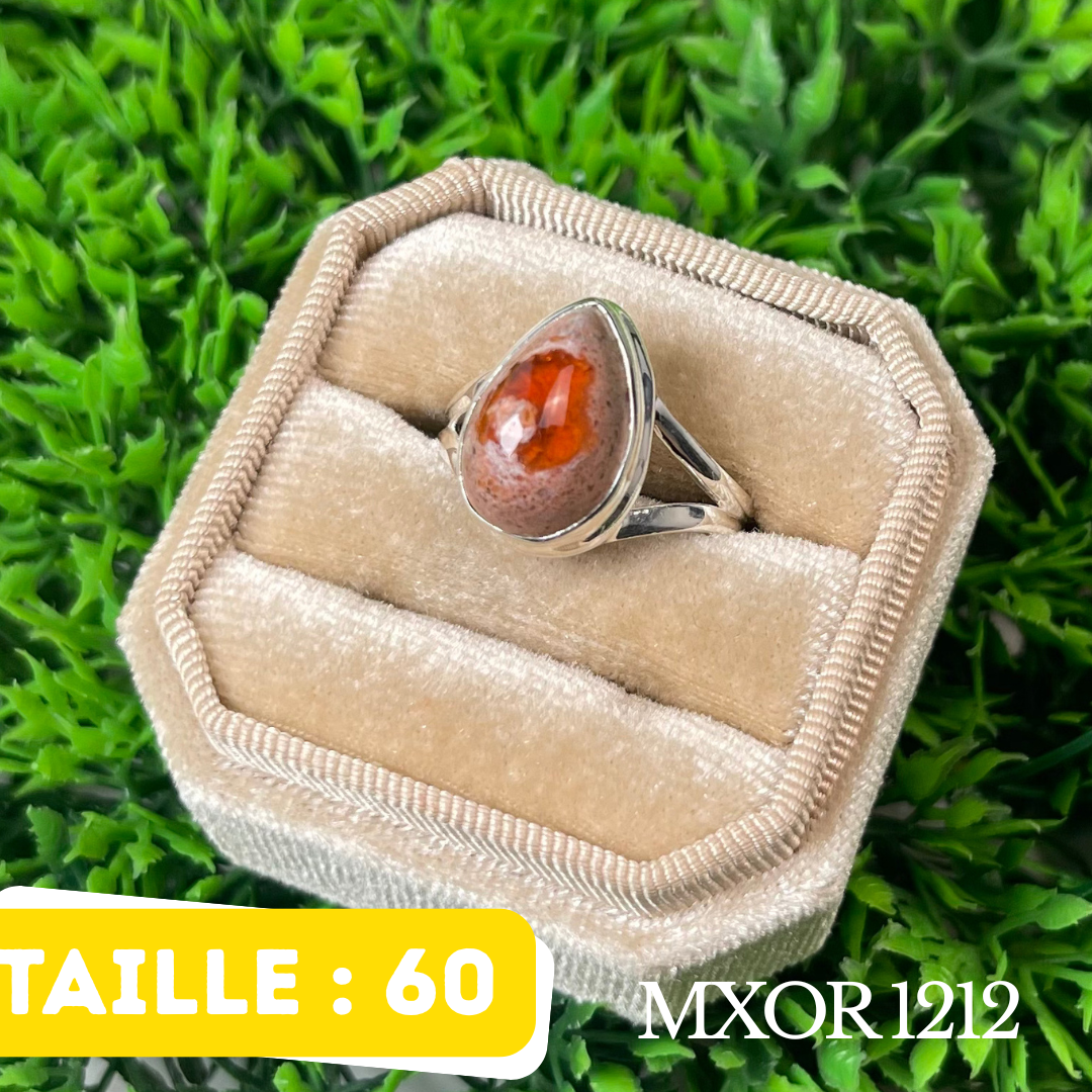 Bague Argent en Opale mexicaine