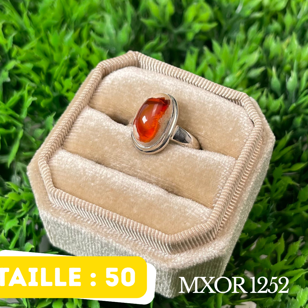 Bague Argent en Opale mexicaine