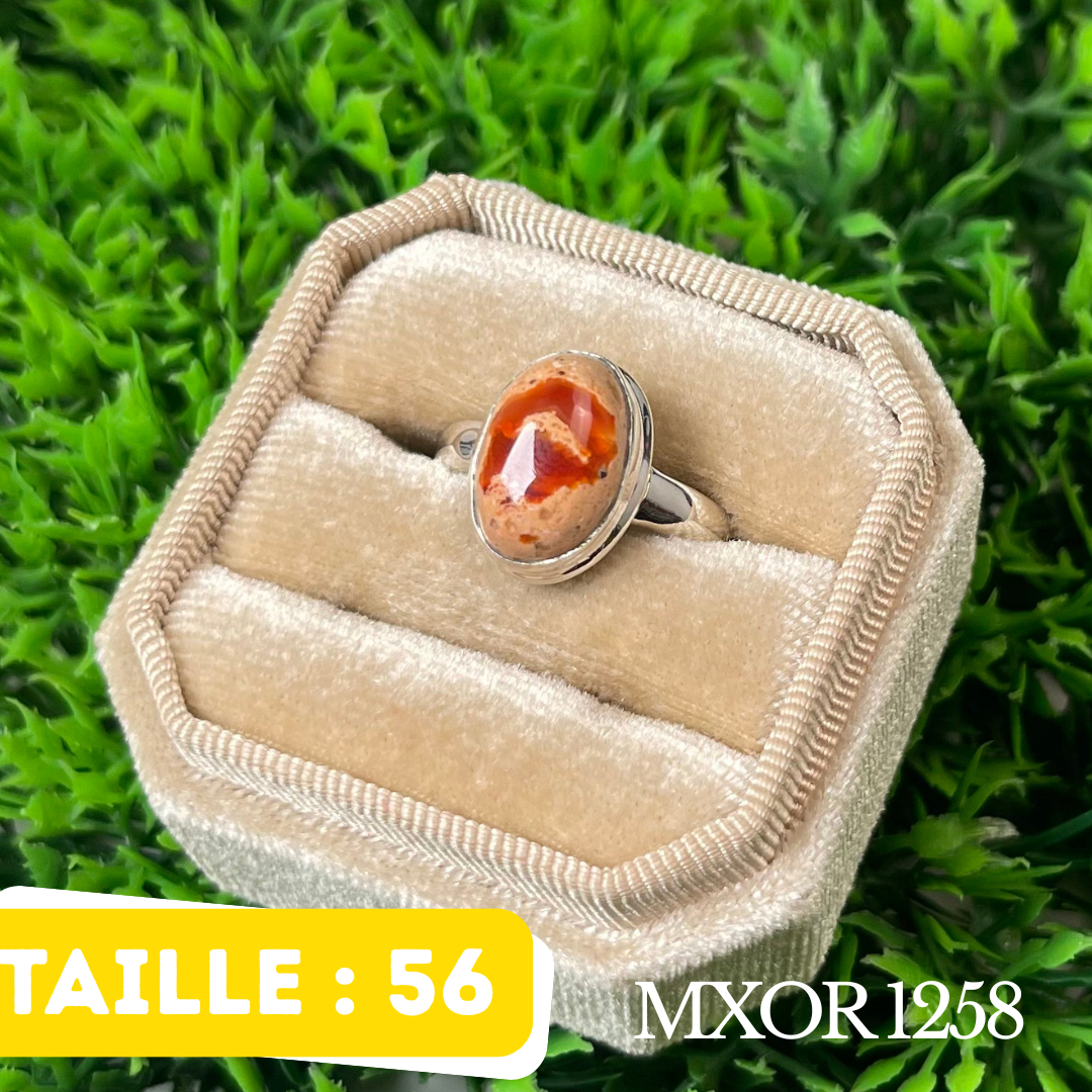 Bague Argent en Opale mexicaine