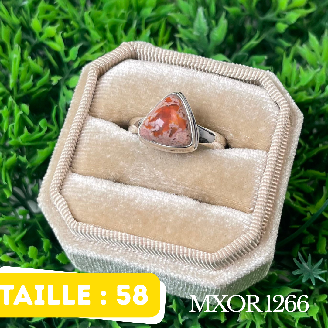 Bague Argent en Opale mexicaine