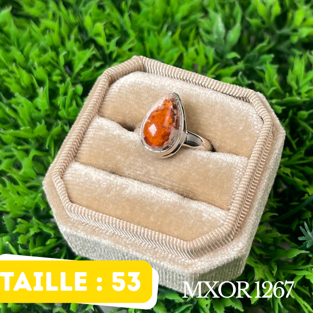 Bague Argent en Opale mexicaine