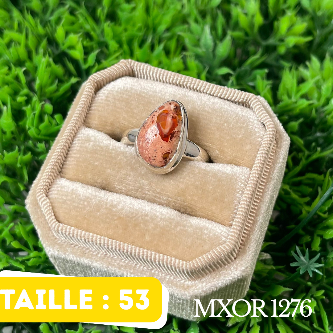 Bague Argent en Opale mexicaine