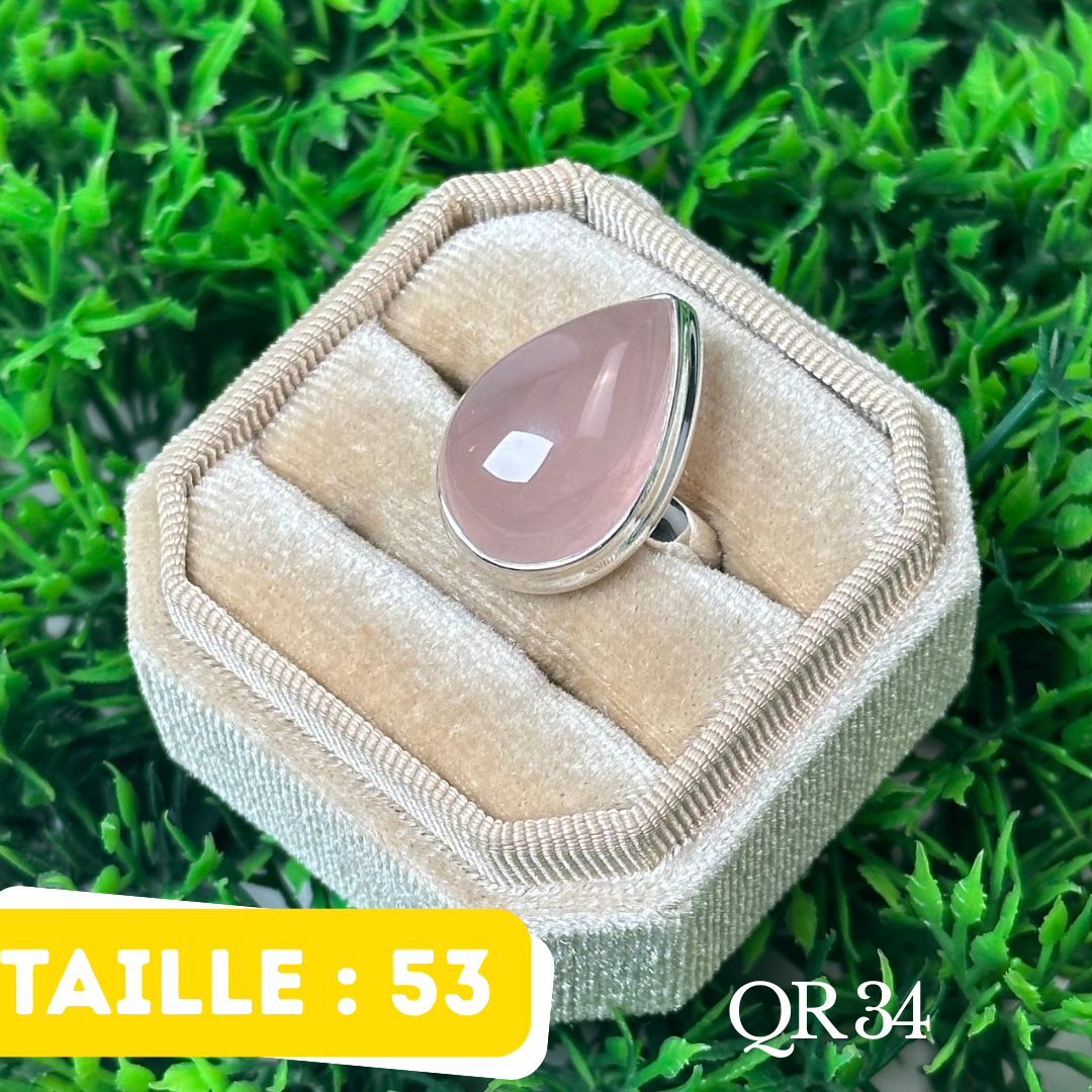 Bague Argent en Quartz rose
