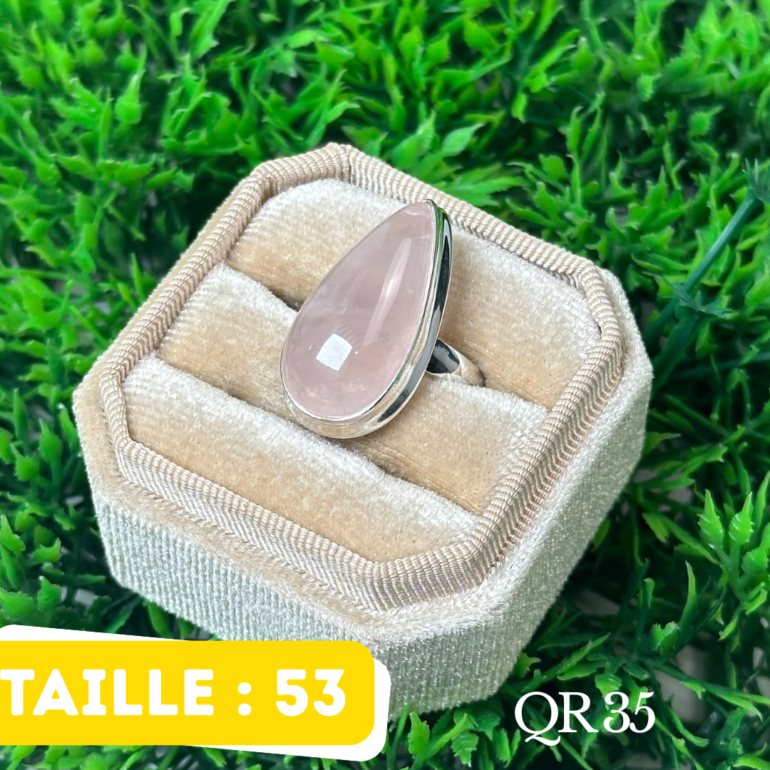 Bague Argent en Quartz rose