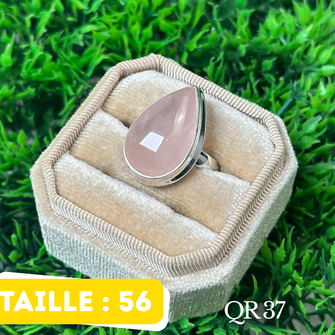 Bague Argent en Quartz rose