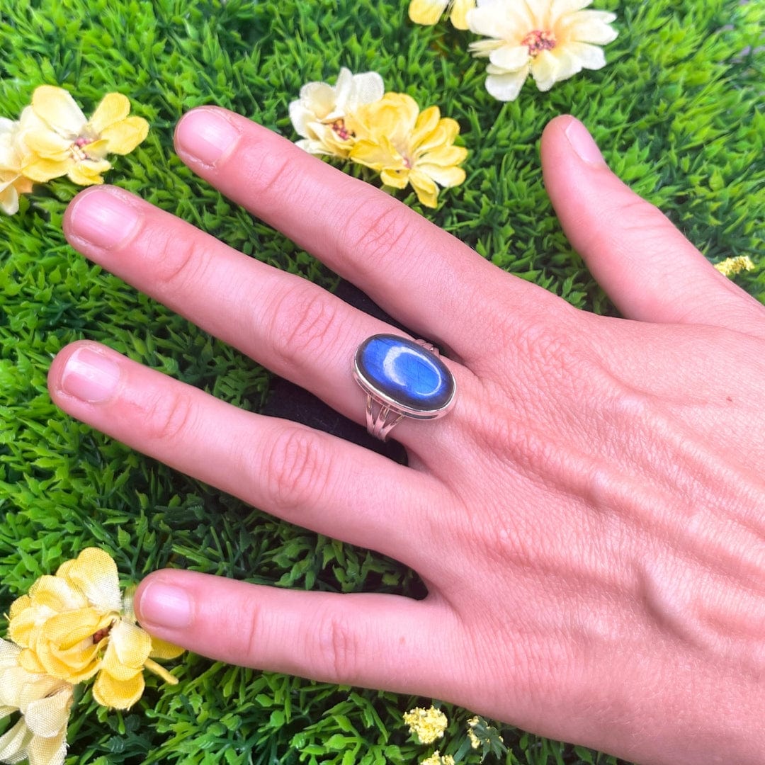 Bague Argent 925 Labradorite Bluefire #10