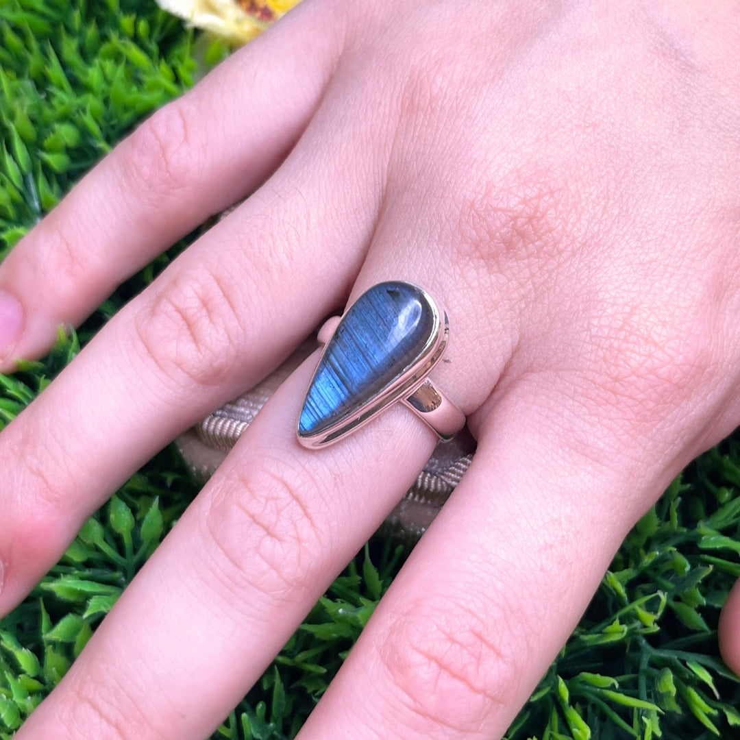 Bague Argent 925 Labradorite Bluefire #60