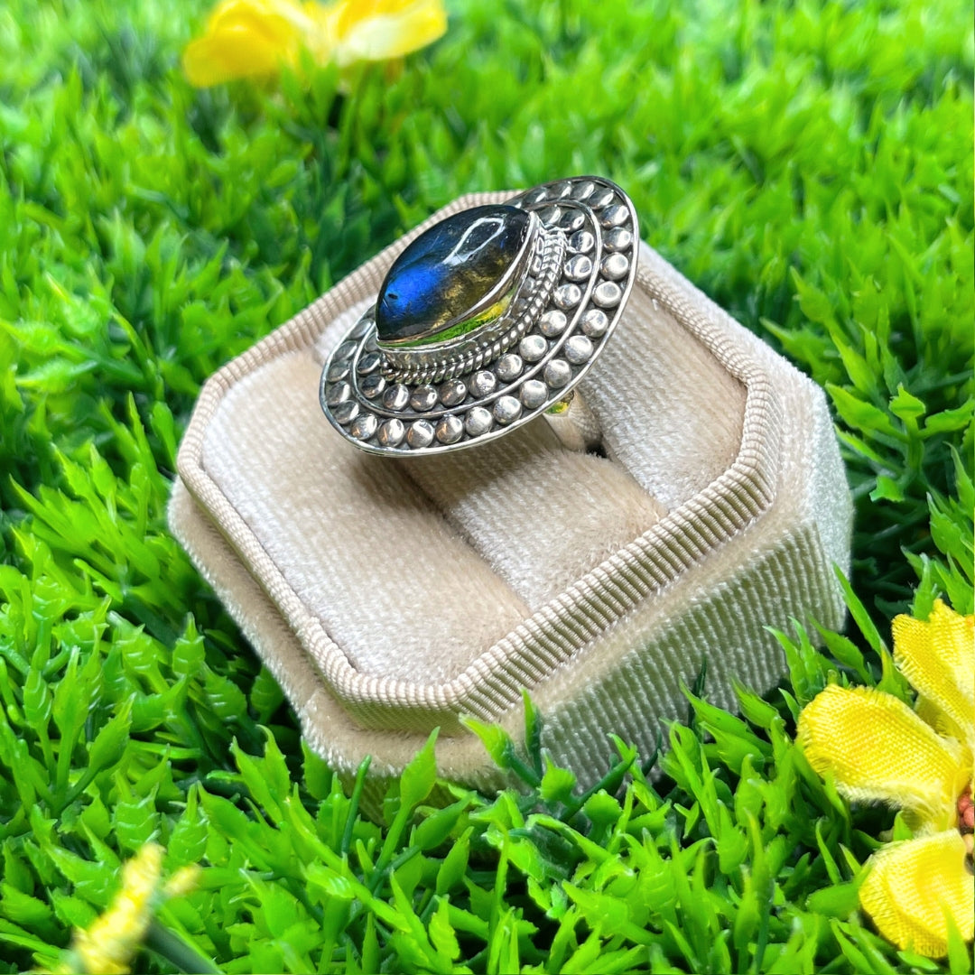 Bague réglable améthyste brute en argent 925 création unique - Un grand marché Bague réglable améthyste brute en argent 925 création unique - Un grand marché