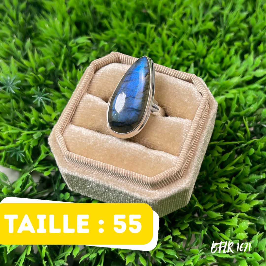 Bague Argent Labradorite Bluefire
