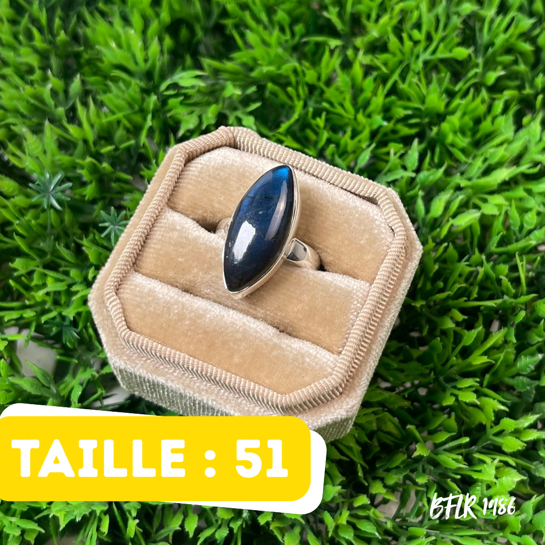 Bague Argent Labradorite Bluefire