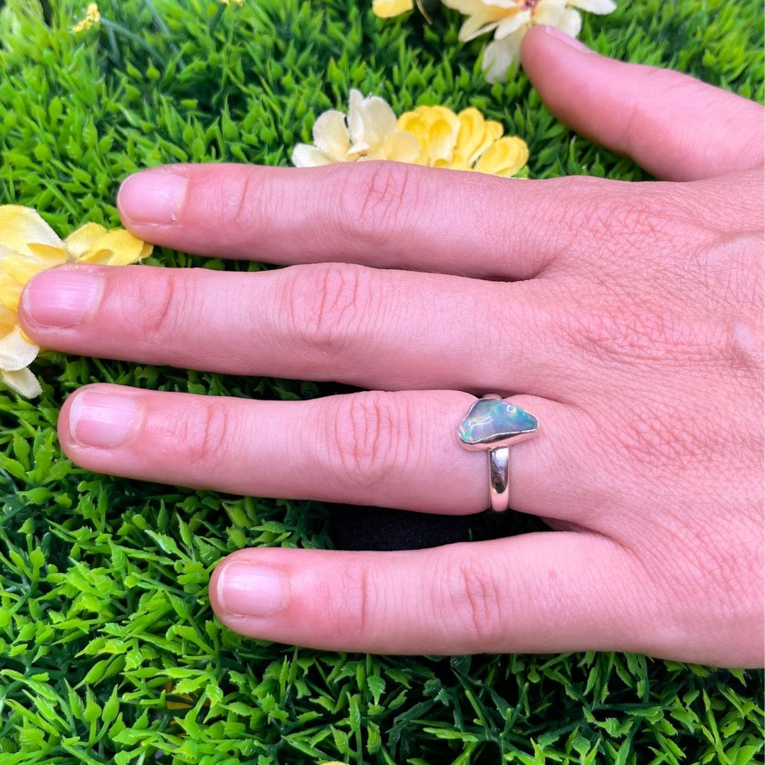 Bague Argent Opale Brute #3