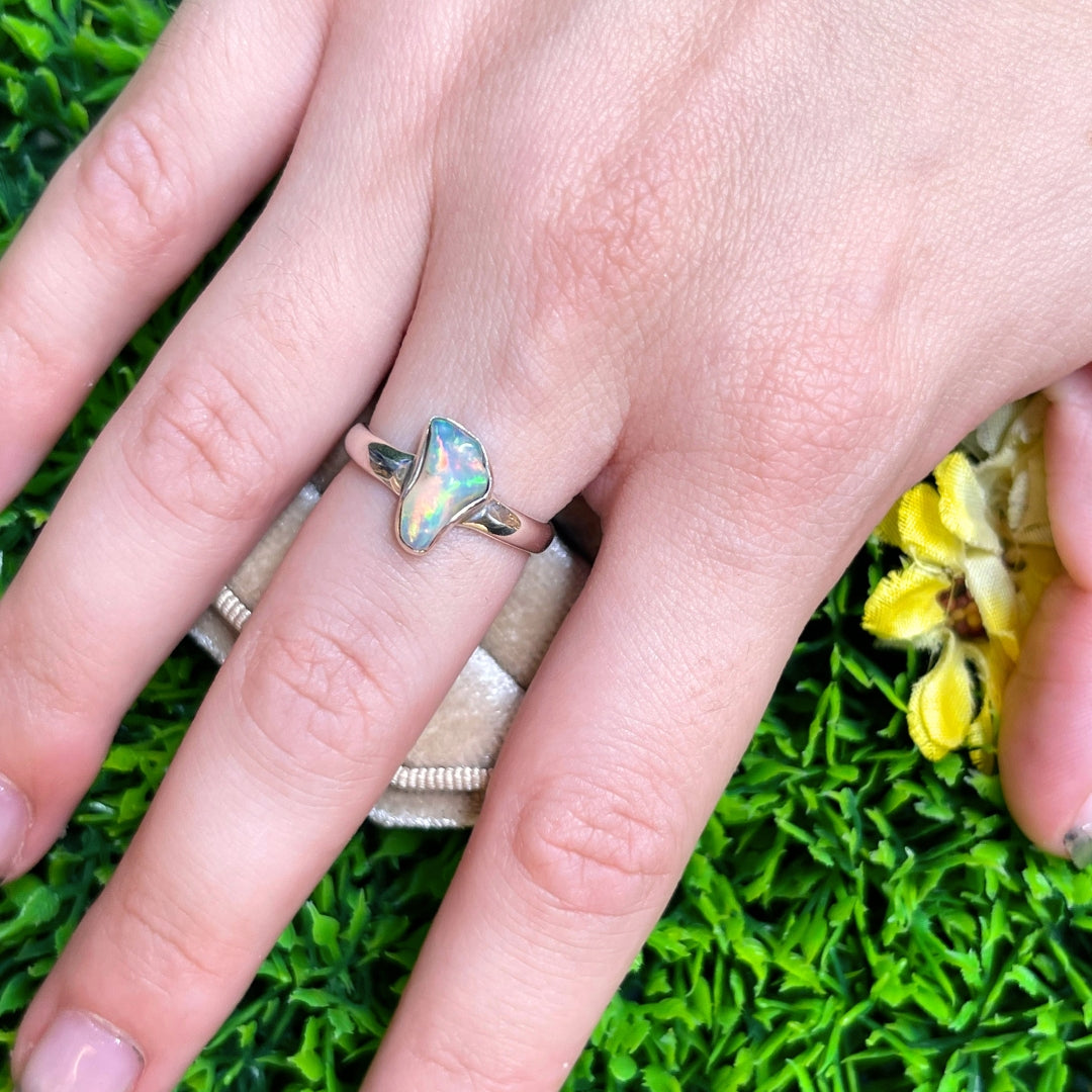Bague Argent Opale Ethiopienne Brute #54 Bague Opale My Roller