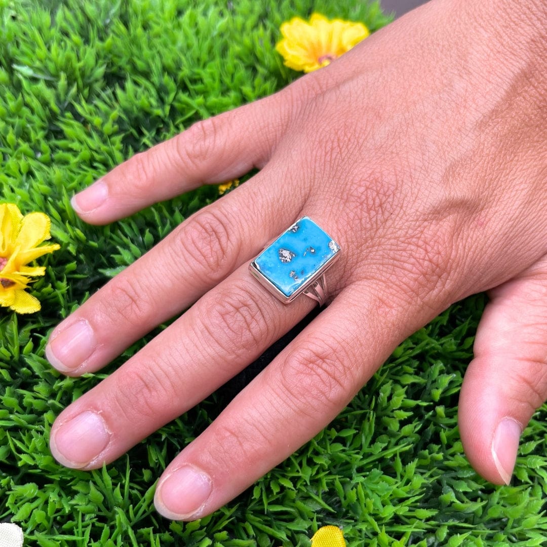 Bague Argent Turquoise Perse #10