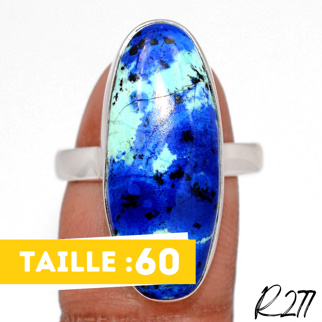 Bague Azurite Malachite Argent 925 R277 - Bagues