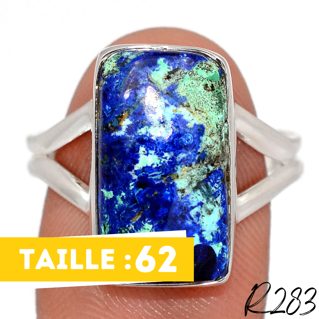 Bague Azurite Malachite Argent 925 R283 - Bagues