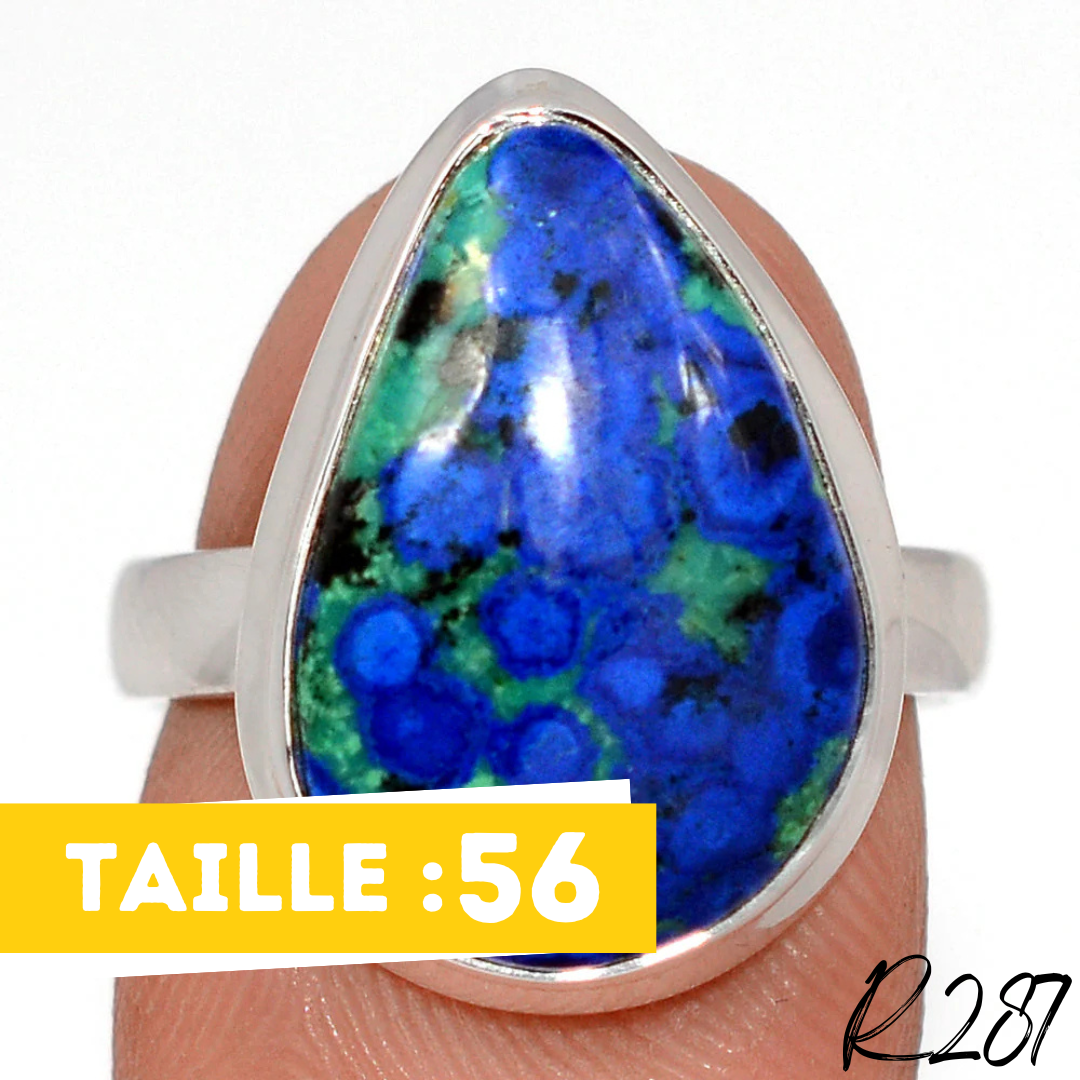 Bague Azurite Malachite Argent 925 R287 - Bagues