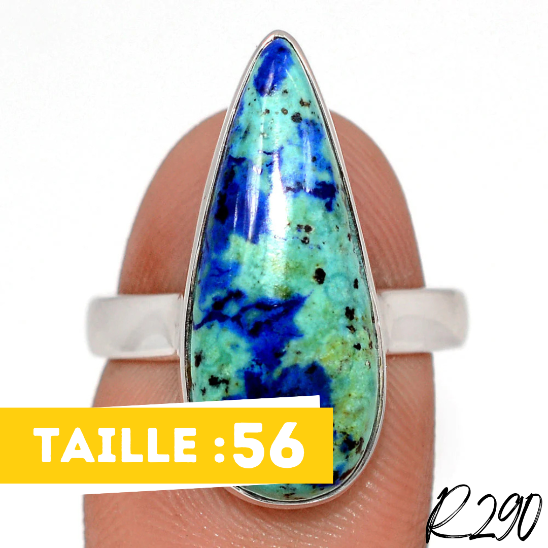 Bague Azurite Malachite Argent 925 R290 - Bagues