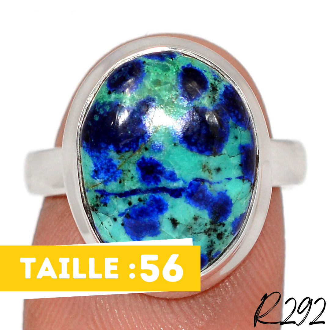 Bague Azurite Malachite Argent 925 R292 - Bagues