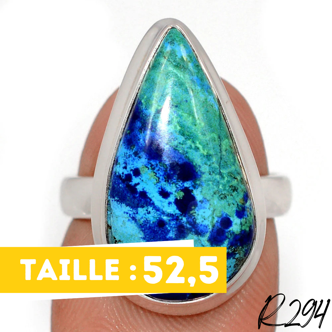Bague Azurite Malachite Argent 925 R294 - Bagues