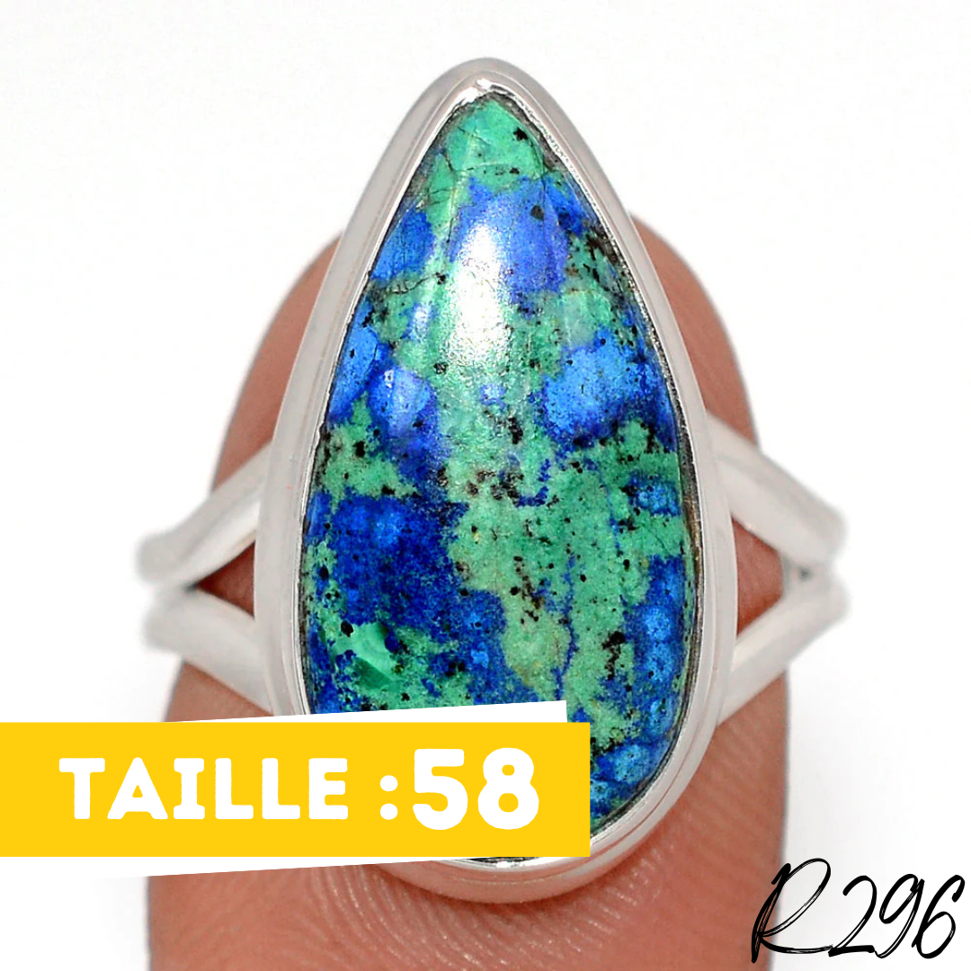 Bague Azurite Malachite Argent 925 R296 - Bagues