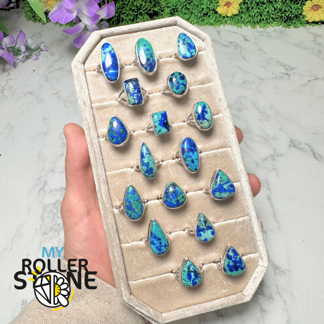 Bague Azurite Malachite Argent 925 R303 - Bagues