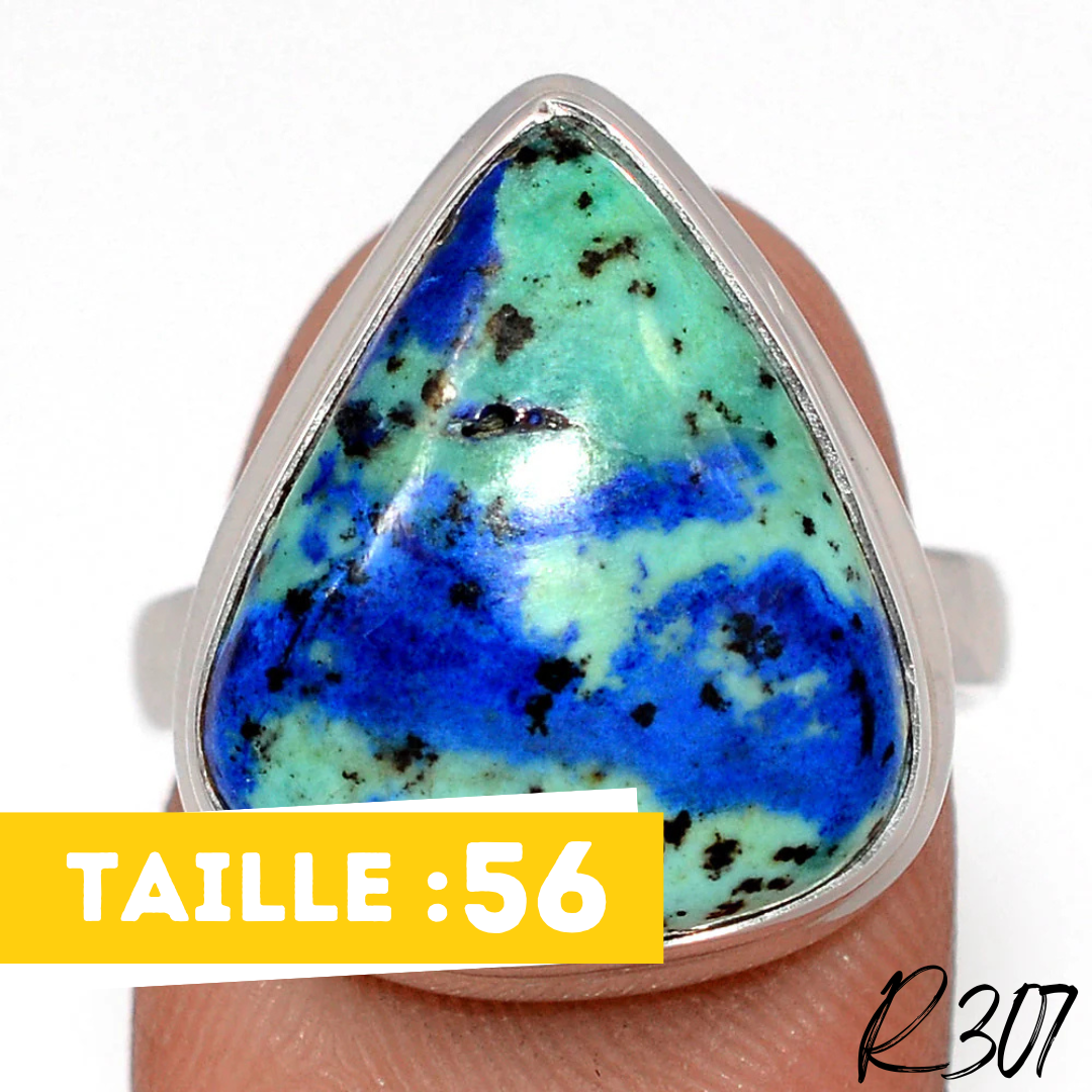 Bague Azurite Malachite Argent 925 R307 - Bagues