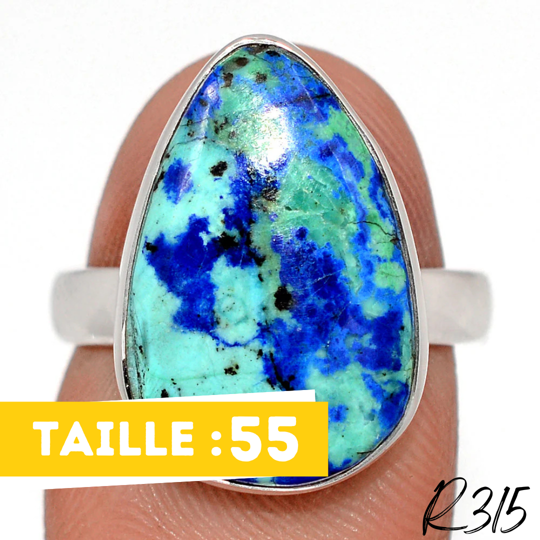 Bague Azurite Malachite Argent 925 R315 - Bagues