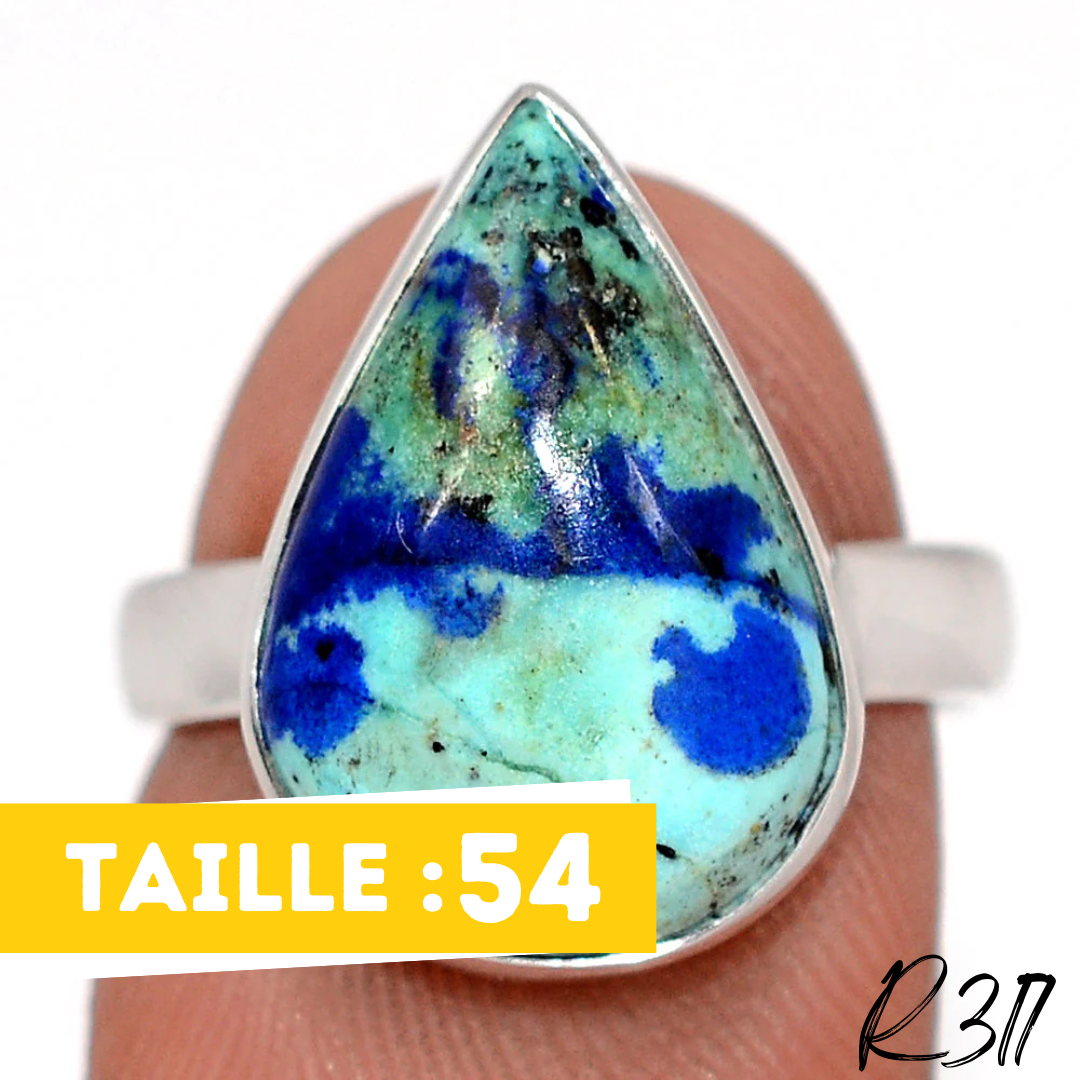 Bague Azurite Malachite Argent 925 R317 - Bagues