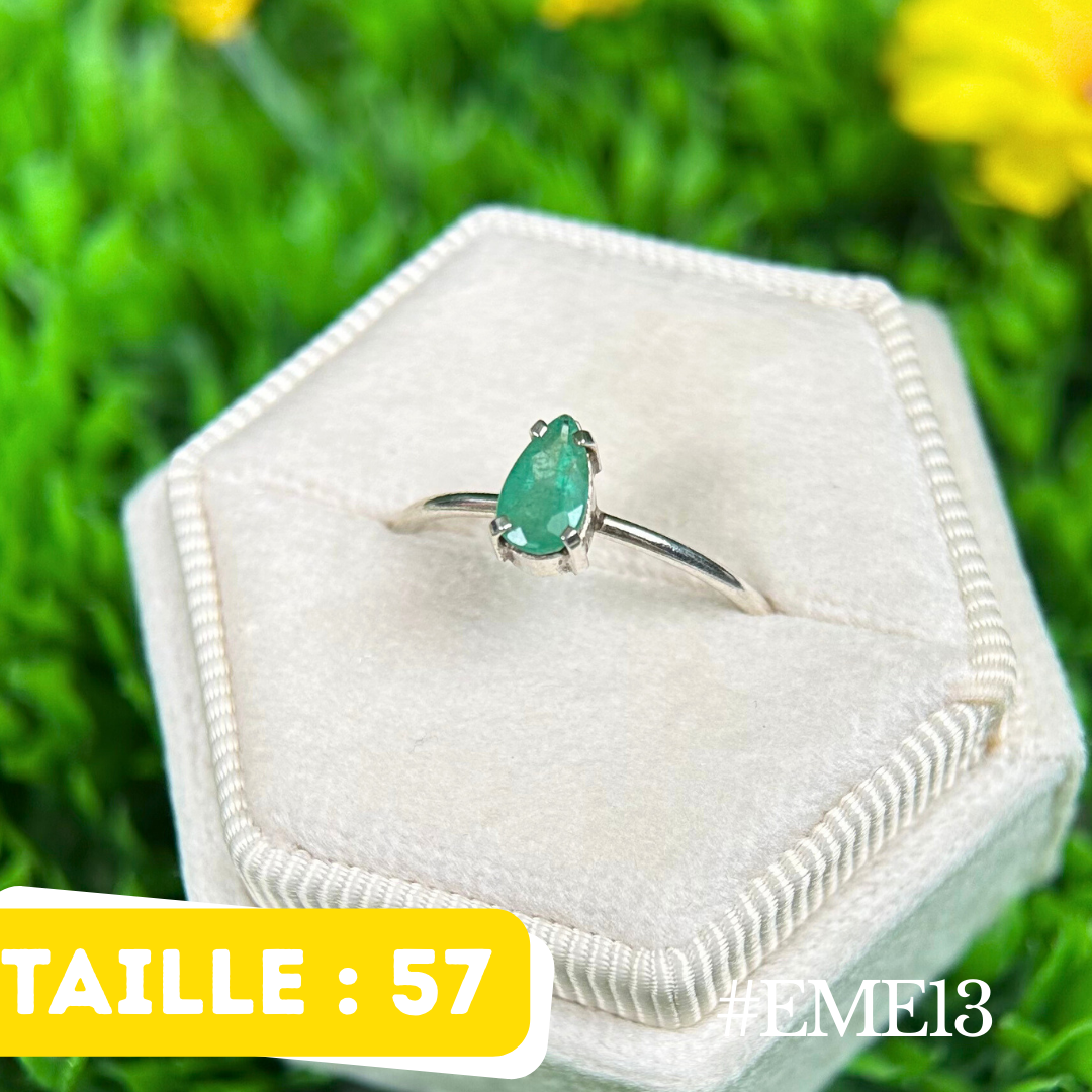 Bague Émeraude Argent #EME13 - Bagues