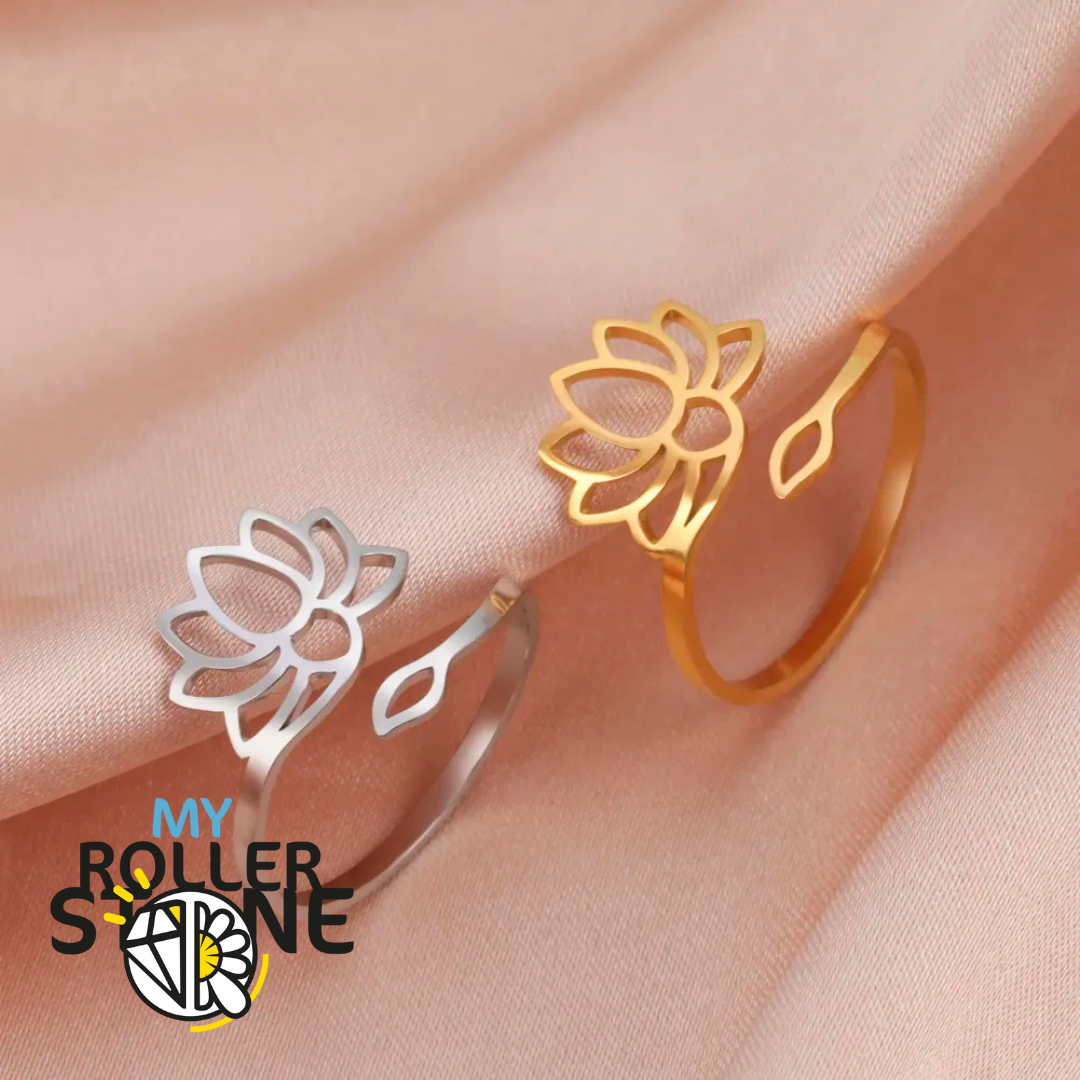 Bague Fleur de Lotus Réglable Acier inoxydable