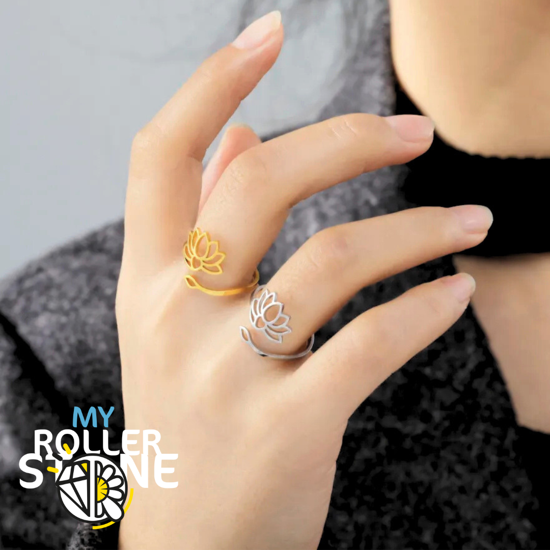 Bague Fleur de Lotus Réglable Acier inoxydable