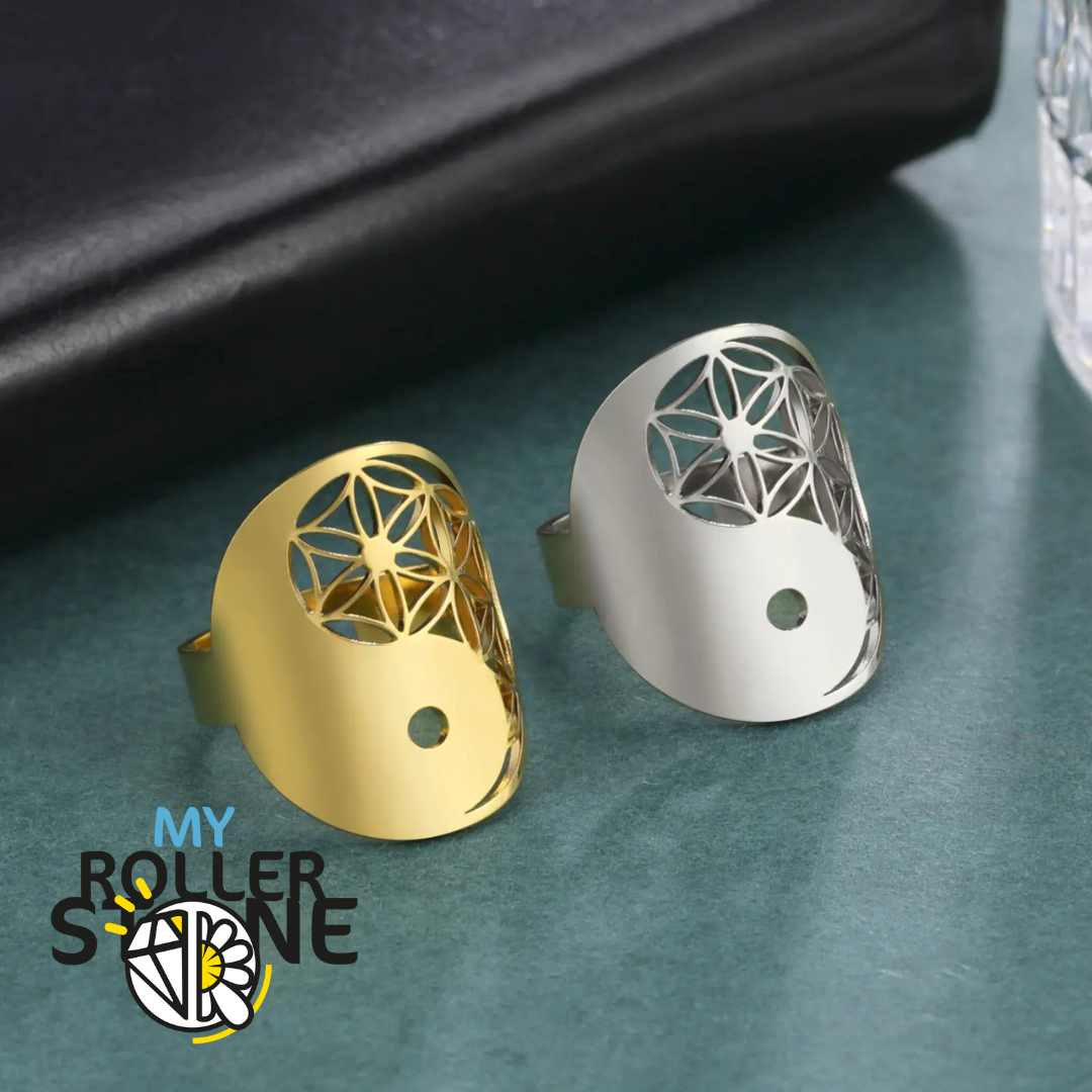 Bague Fleur de Vie Yin Yang