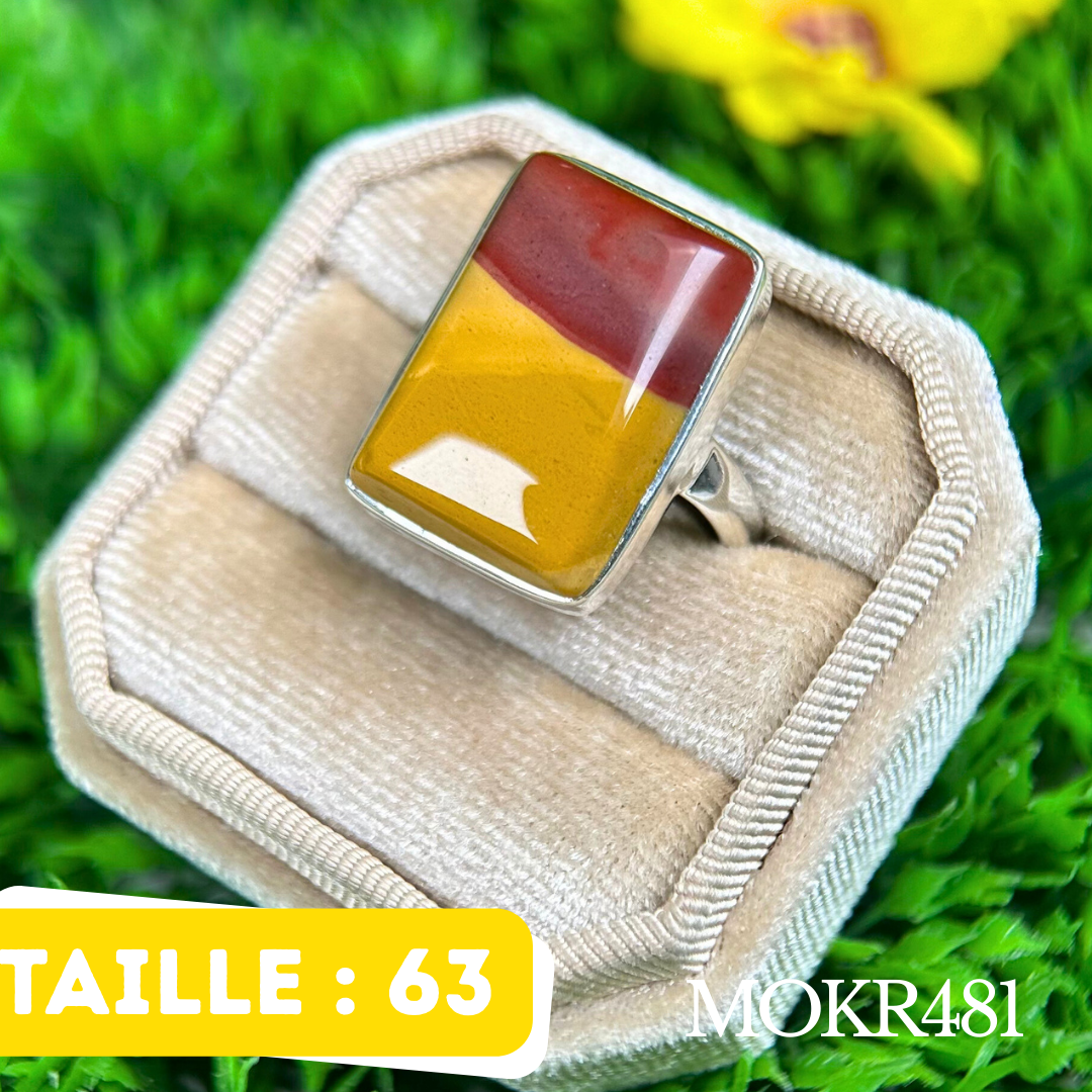 Bague argent Jaspe mookaite
