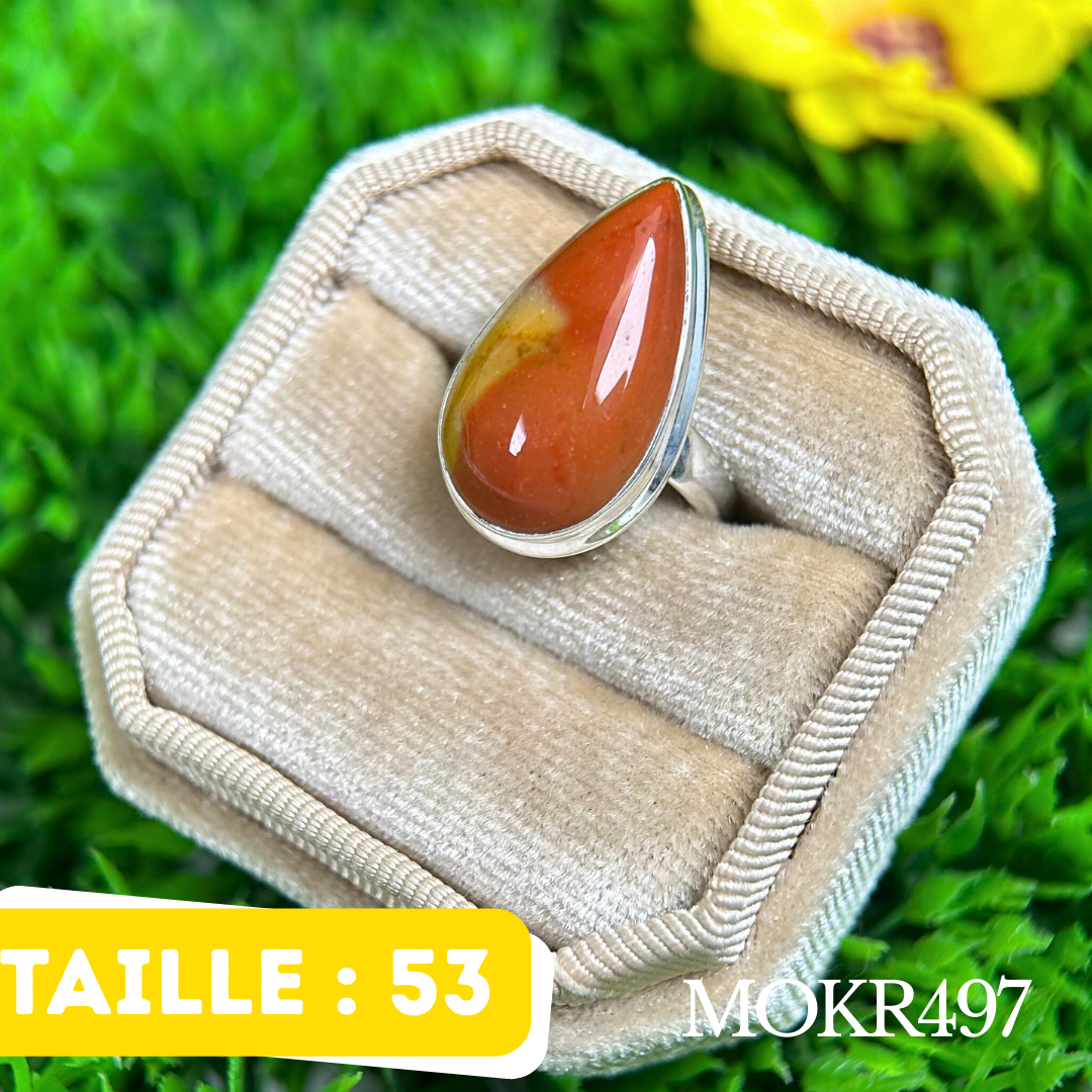 Bague argent Jaspe mookaite