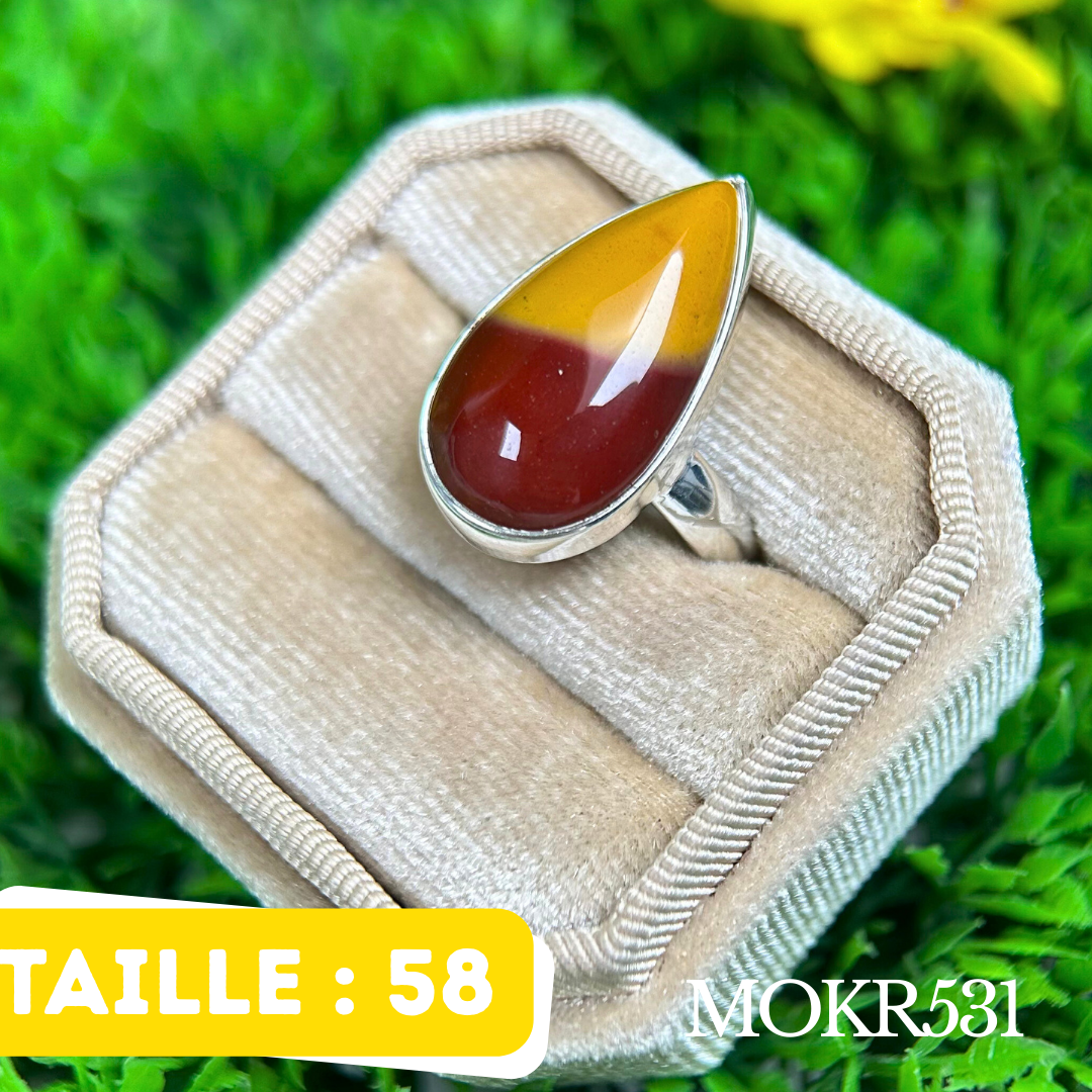 Bague argent Jaspe mookaite