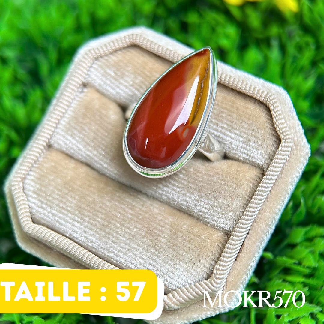 Bague argent Jaspe mookaite