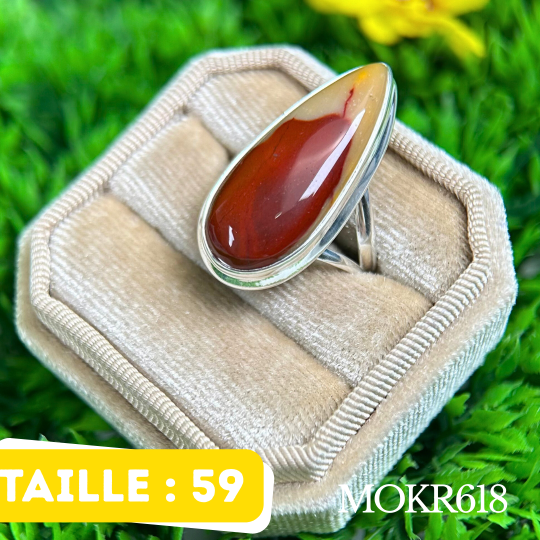 Bague argent Jaspe mookaite