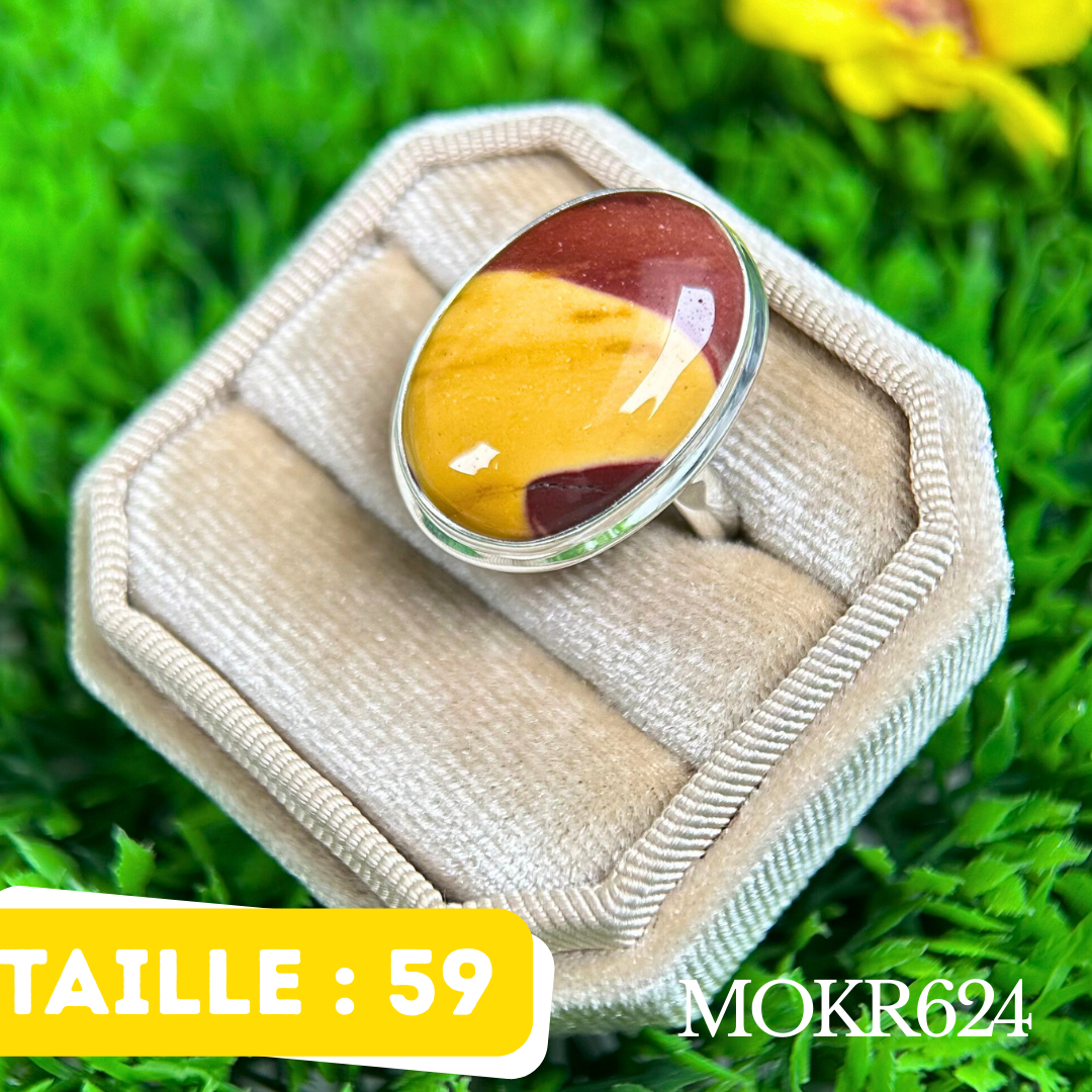 Bague argent Jaspe mookaite