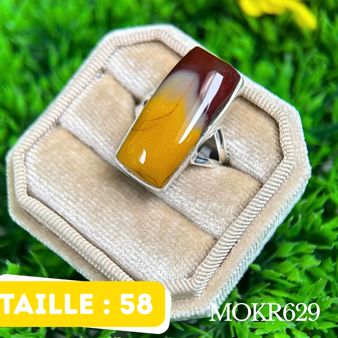 Bague argent Jaspe mookaite