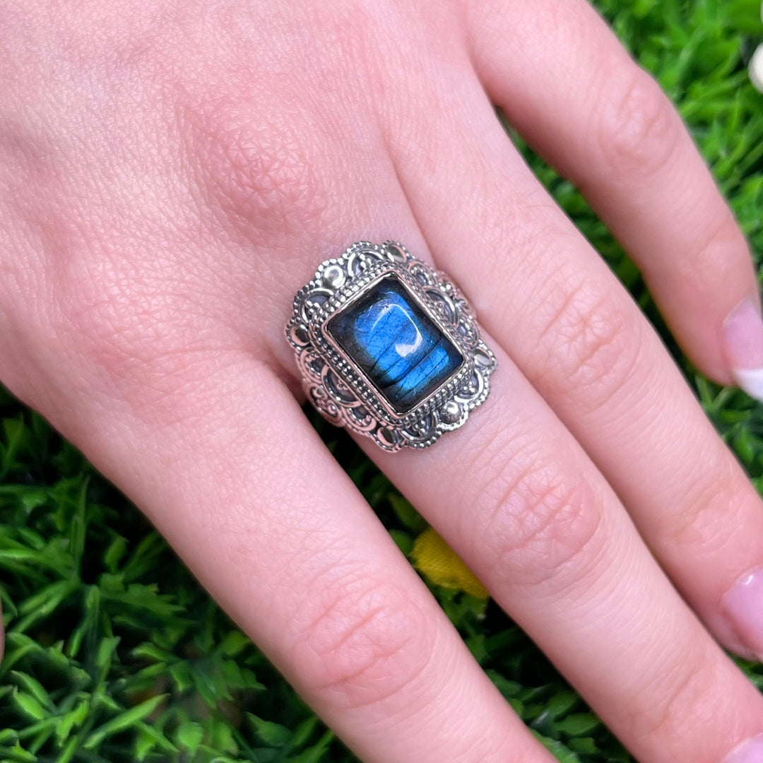 Bague Labradorite Bluefire Argent #27