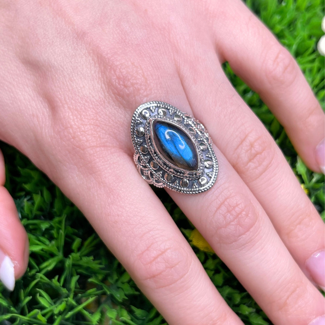 Bague Labradorite Bluefire Argent #32
