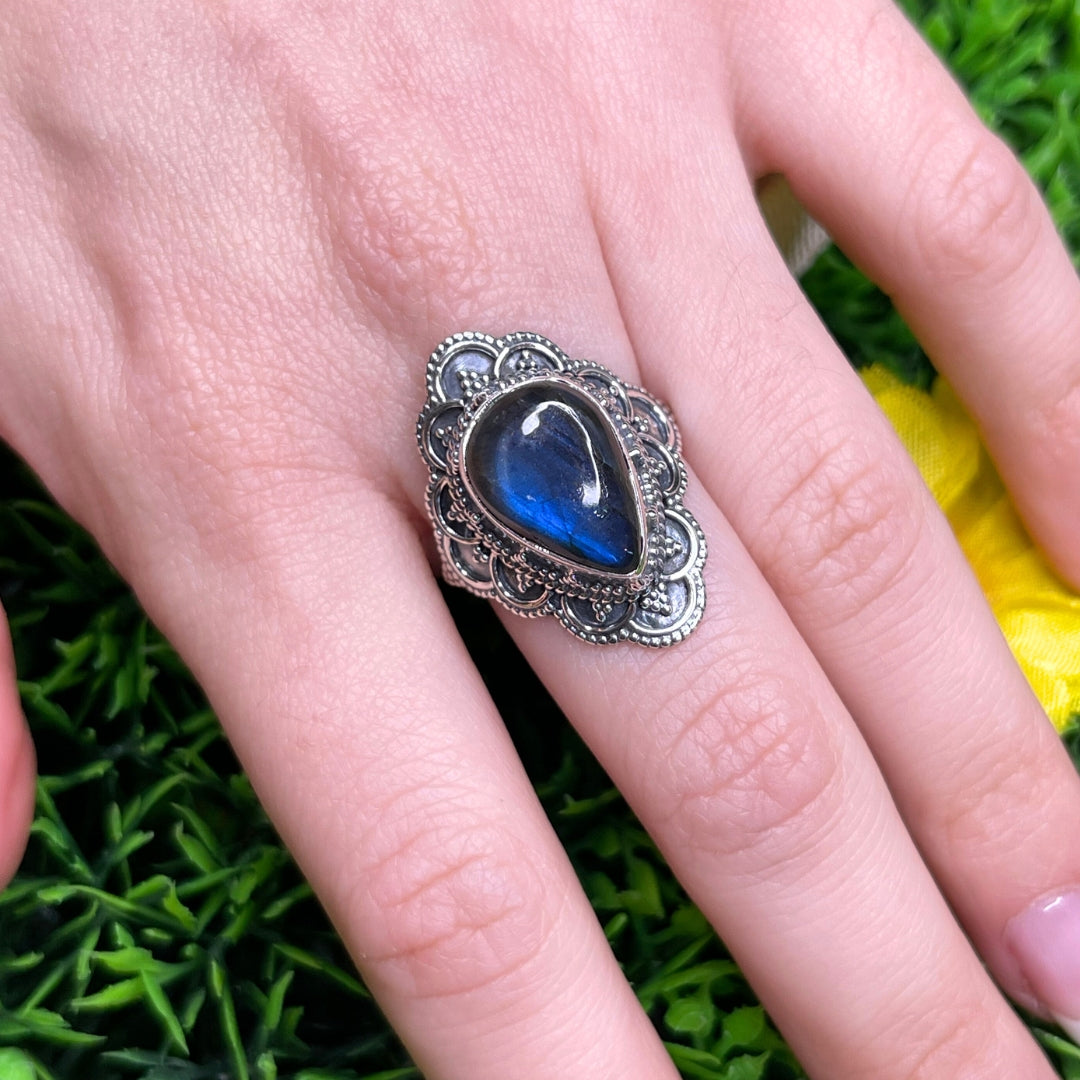 Bague Labradorite Bluefire Argent #35