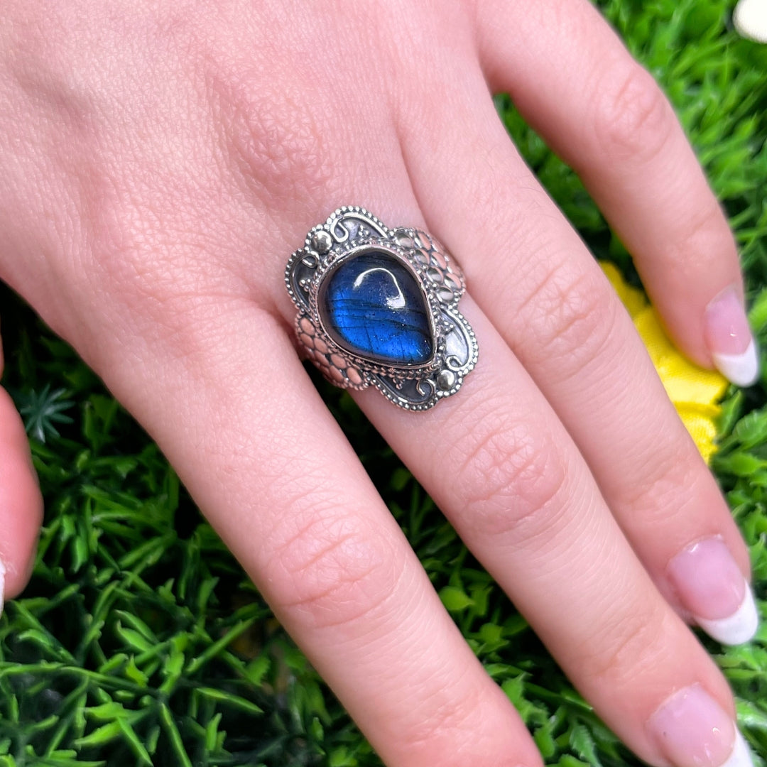 Bague Labradorite Bluefire Argent #36