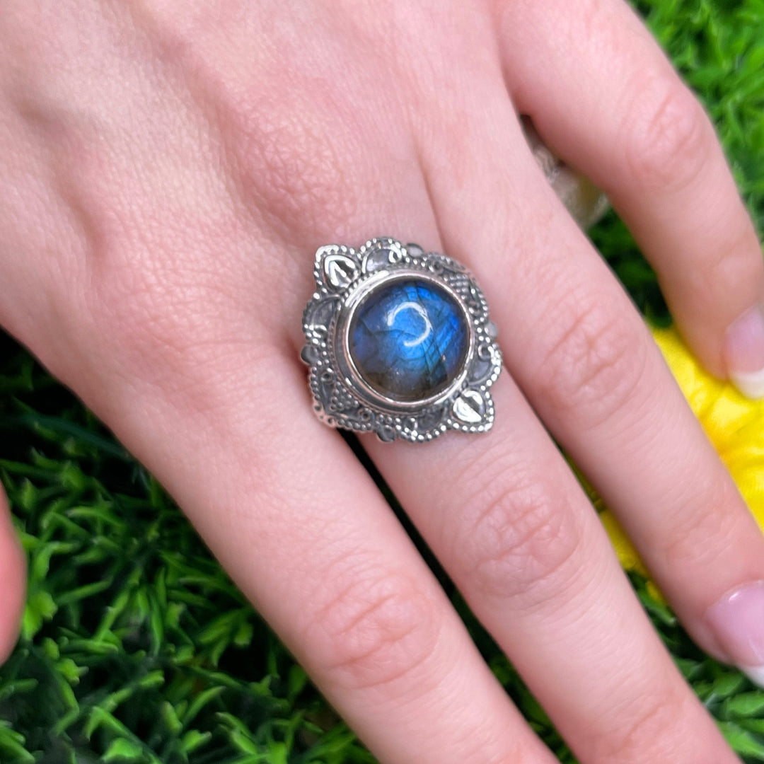 Bague Labradorite Bluefire Argent #8