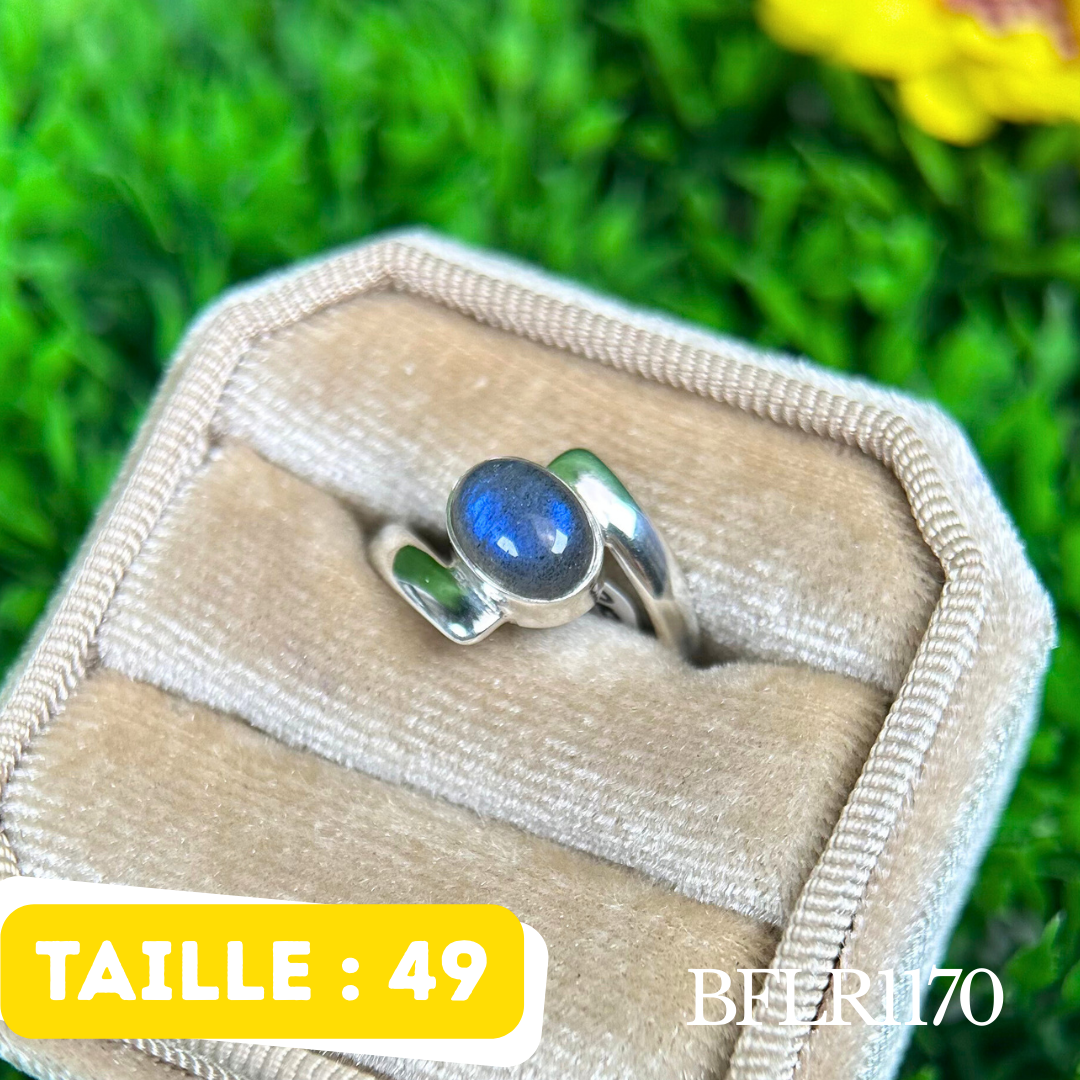 Bague Argent Labradorite Bluefire