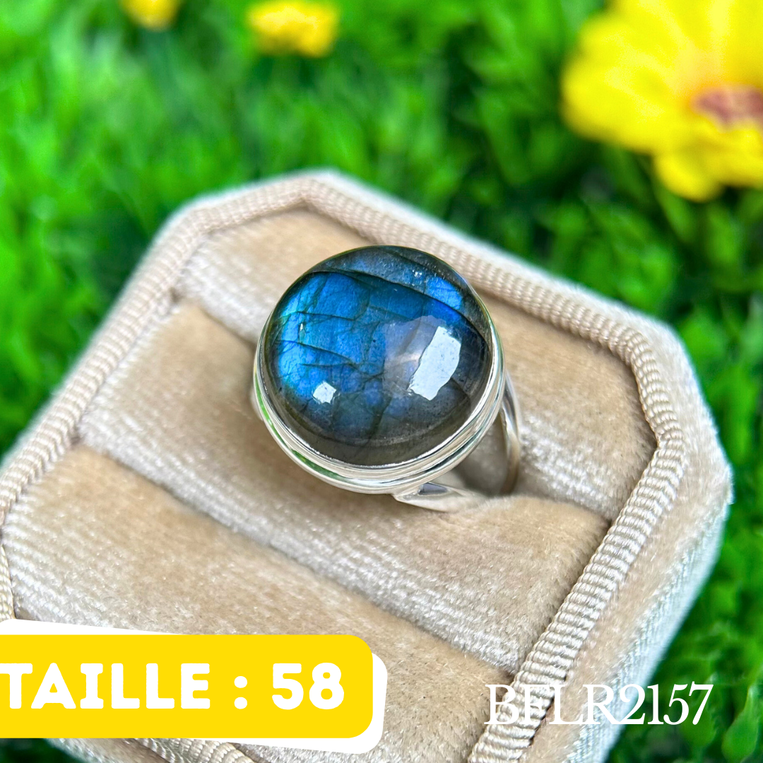 Bague Argent Labradorite Bluefire