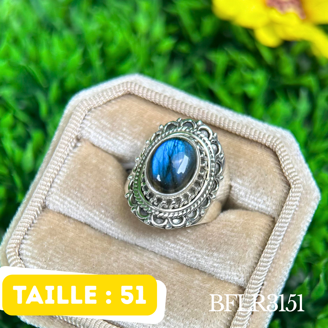 Bague Argent Labradorite Bluefire