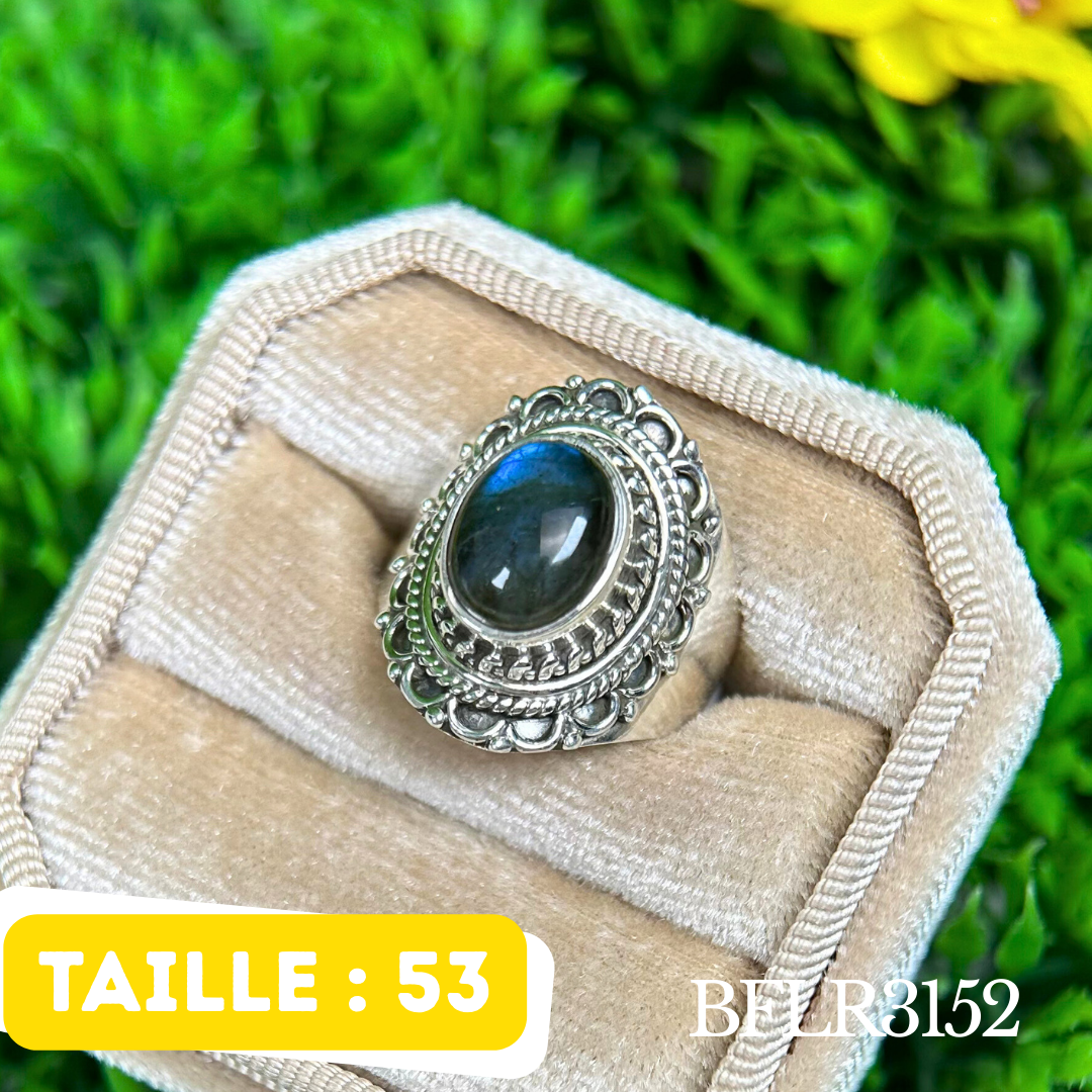 Bague Argent Labradorite Bluefire