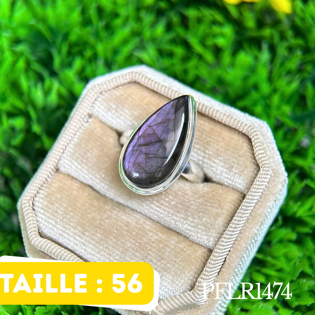 Bague argent Labradorite Purple fire