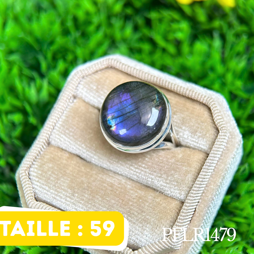 Bague argent Labradorite Purple fire